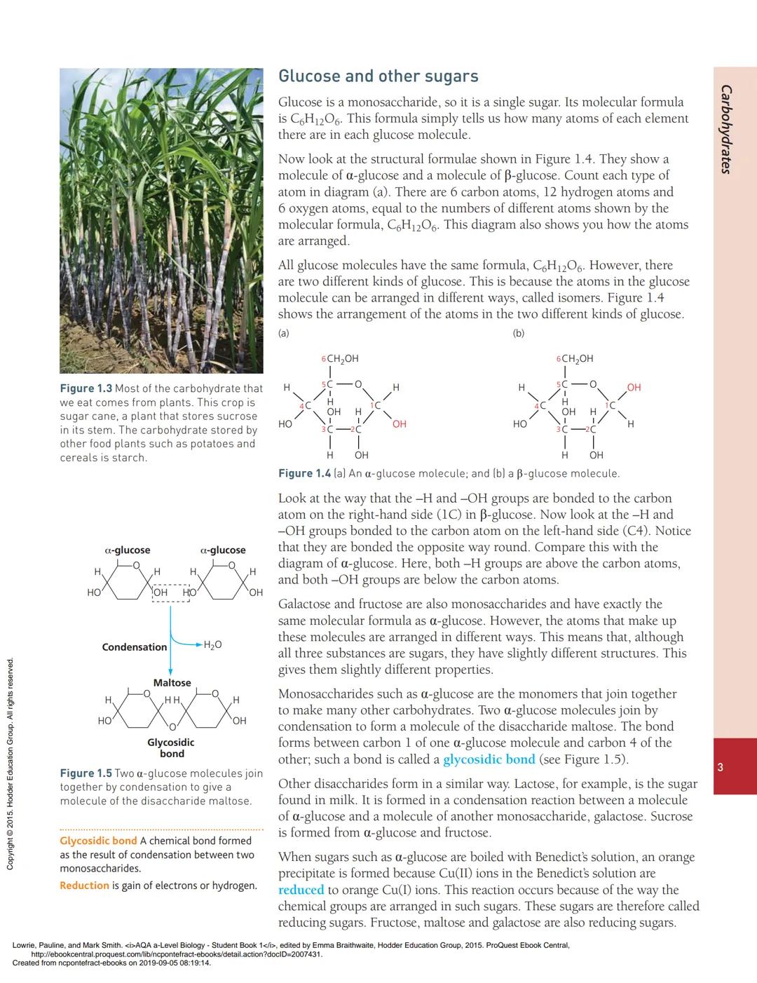 1
Biological molecules
PRIOR KNOWLEDGE
Before you start, make sure that you are confident in your knowledge and
understanding of the followi