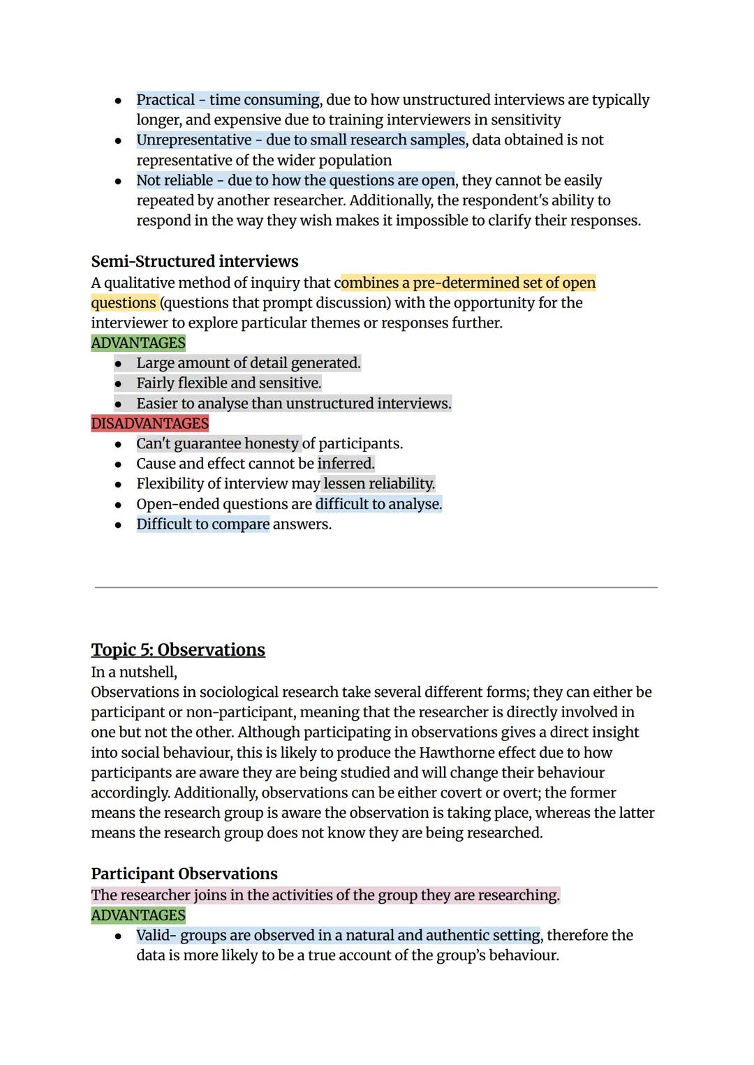 --- OCR Start ---
Sociology-Research Methods
Topic 1: Choosing a Method
In a nutshell,
Positivists and interpretivists differ on their choic