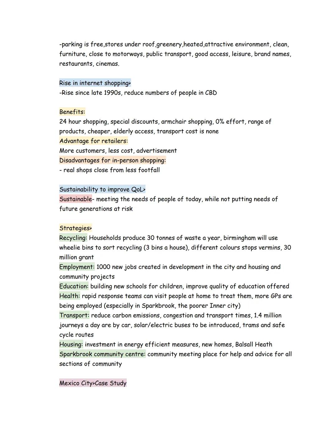 Changing Cities:
Definitions:
Types of Countries>
Developing- country with low human development
Emerging- country with high and medium deve