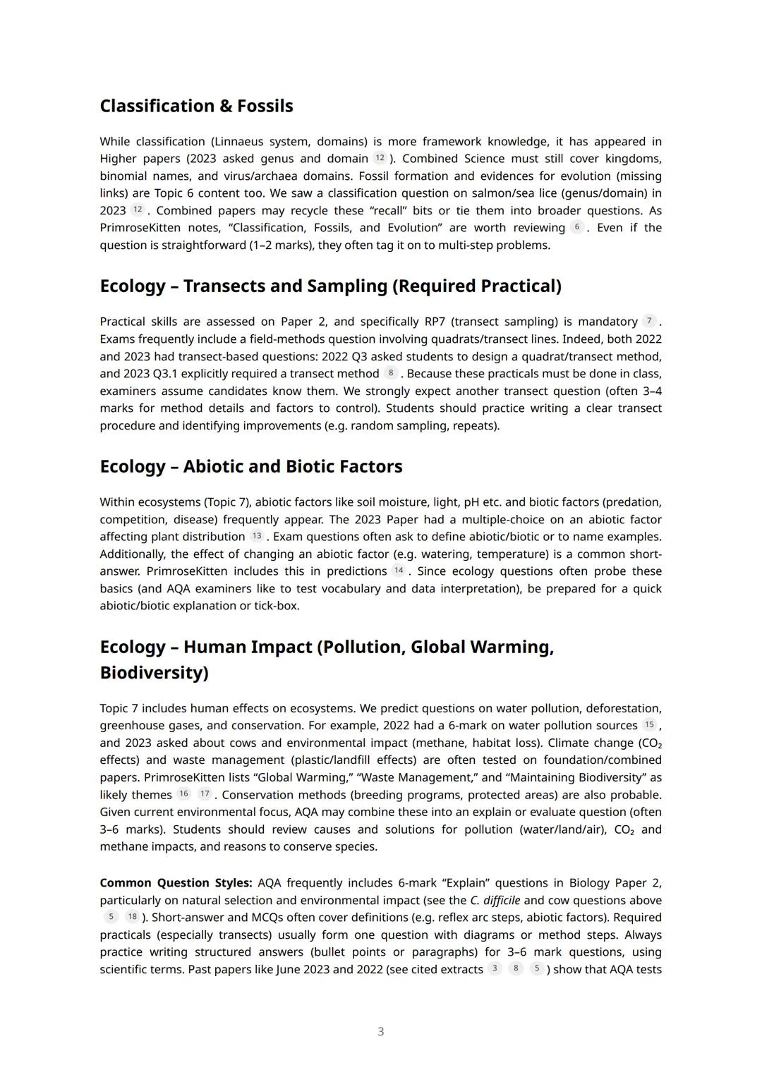 Predicted Topics for AQA Combined Science
(Trilogy) Biology Paper 2 - Higher Tier (2025)
Topic
Reason for Prediction
Reflex Arc (nervous sys