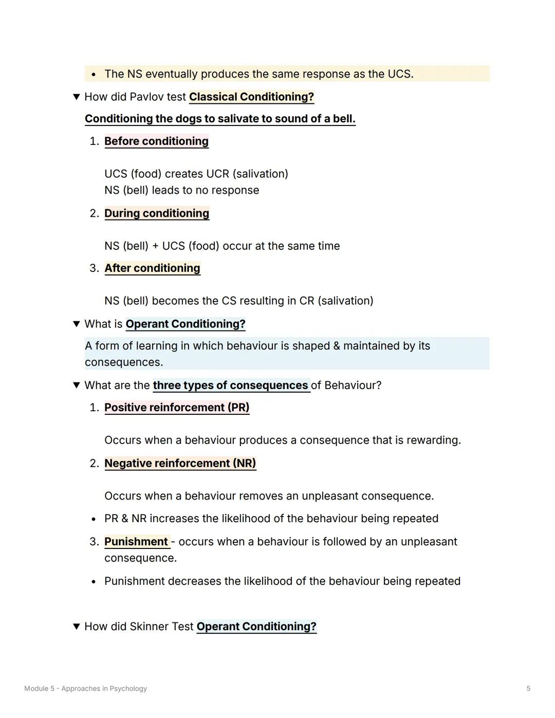 Module 5 - Approaches in
Psychology
NEW Origins of Psychology
▼What did Wundt do in 1879?
He opened the first experimental psychology Labara