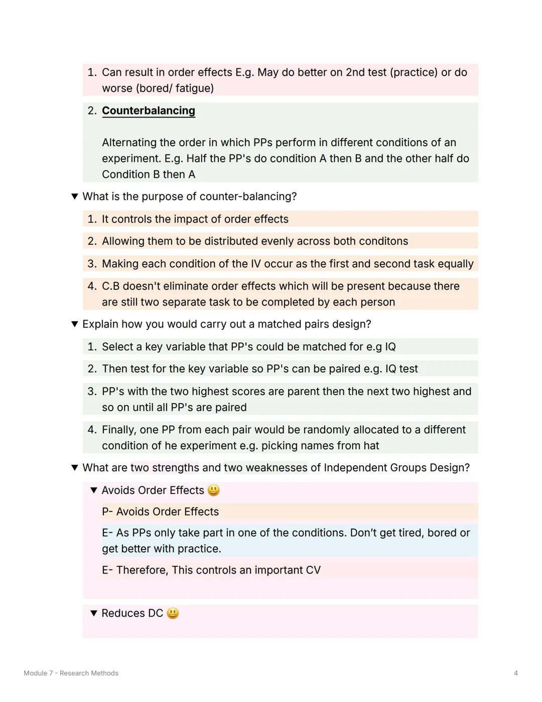 Module 7 - Research Methods
Aim, Hypothesis and Variables
▼ What is an aim?
A general statement of what the researcher is intending to inves