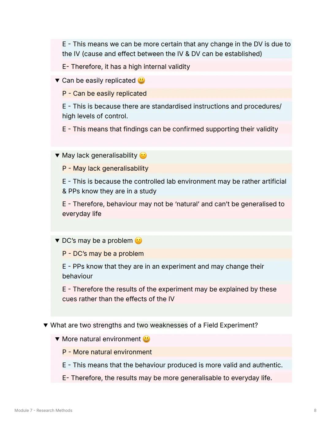 Module 7 - Research Methods
Aim, Hypothesis and Variables
▼ What is an aim?
A general statement of what the researcher is intending to inves