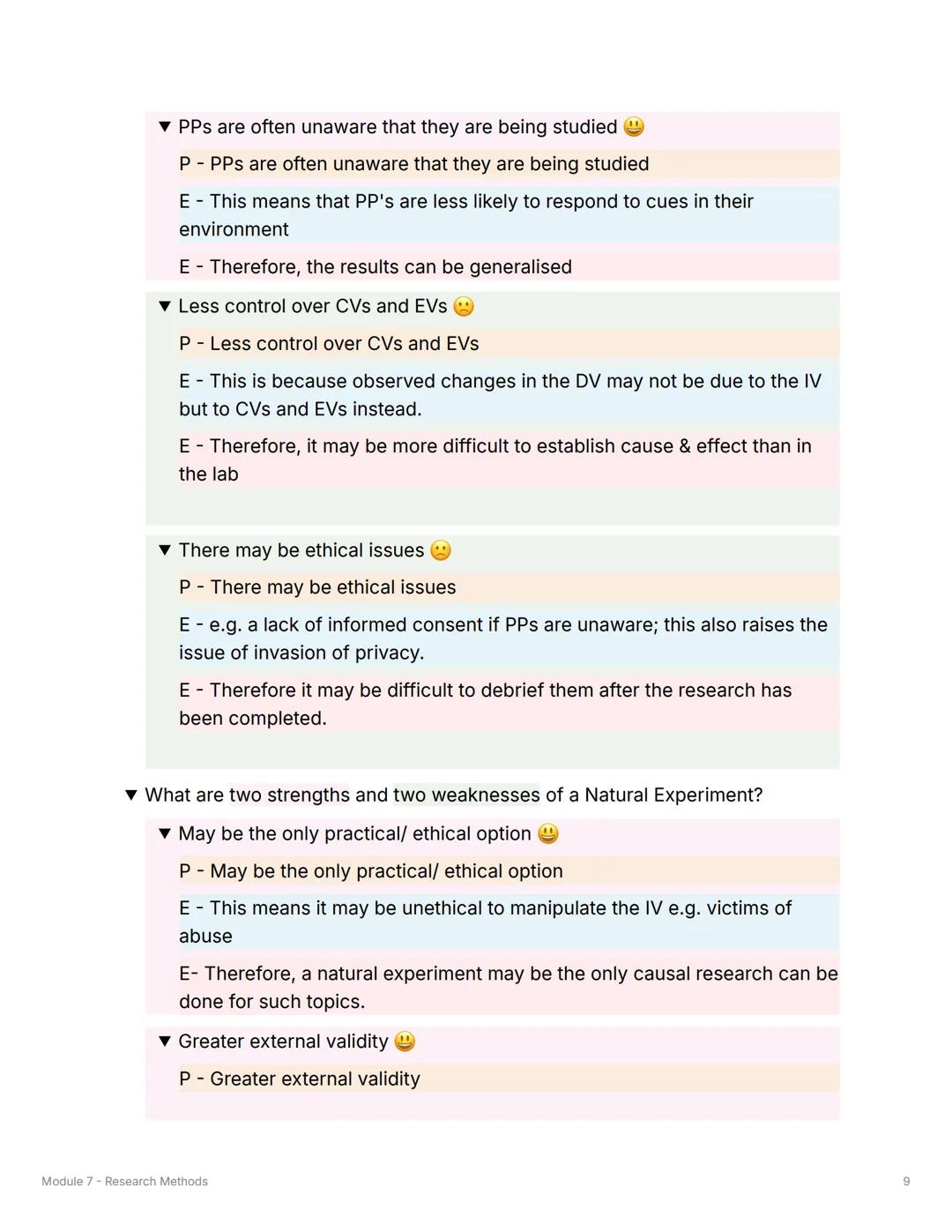 Module 7 - Research Methods
Aim, Hypothesis and Variables
▼ What is an aim?
A general statement of what the researcher is intending to inves