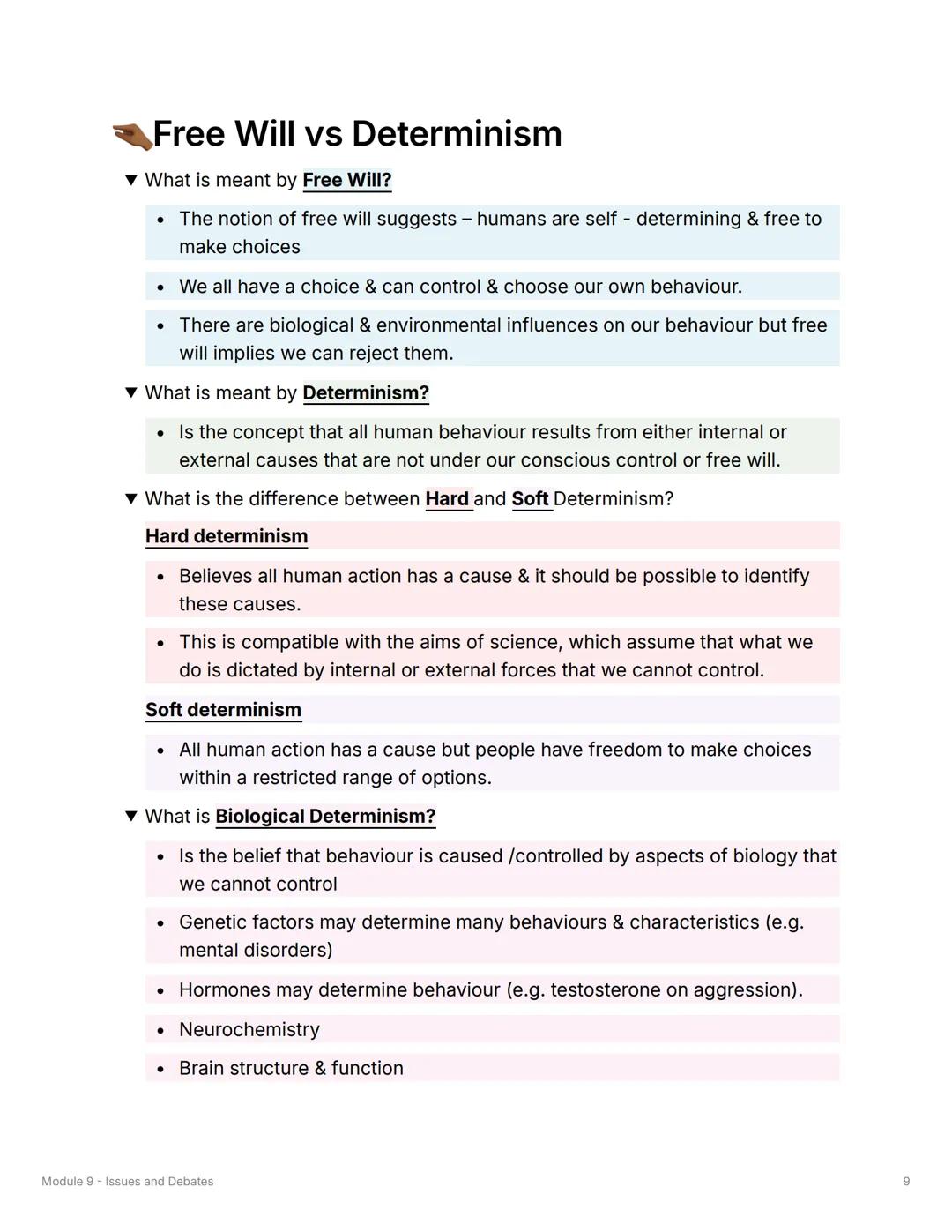 Module 9 - Issues and Debates
Gender Bias
▼ What is meant by Universality?
• Research should try to maintain an unbiased, factual & value-fr