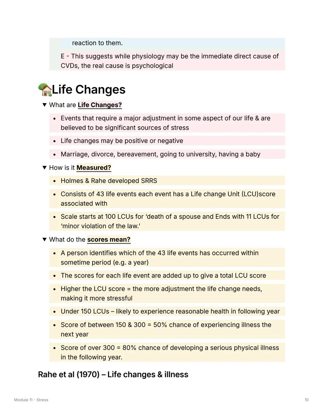 >>
Module 11 - Stress
Physiology of Stress
General Adaptation Syndrome (GAS) - Selye (1936)
▼ What is the First stage?
Alarm Reaction
• Sely
