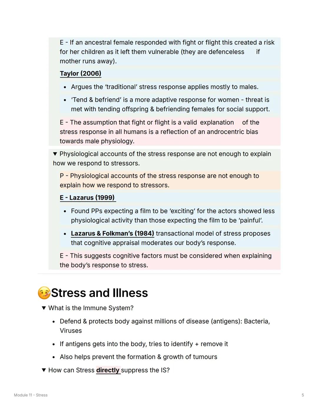 >>
Module 11 - Stress
Physiology of Stress
General Adaptation Syndrome (GAS) - Selye (1936)
▼ What is the First stage?
Alarm Reaction
• Sely