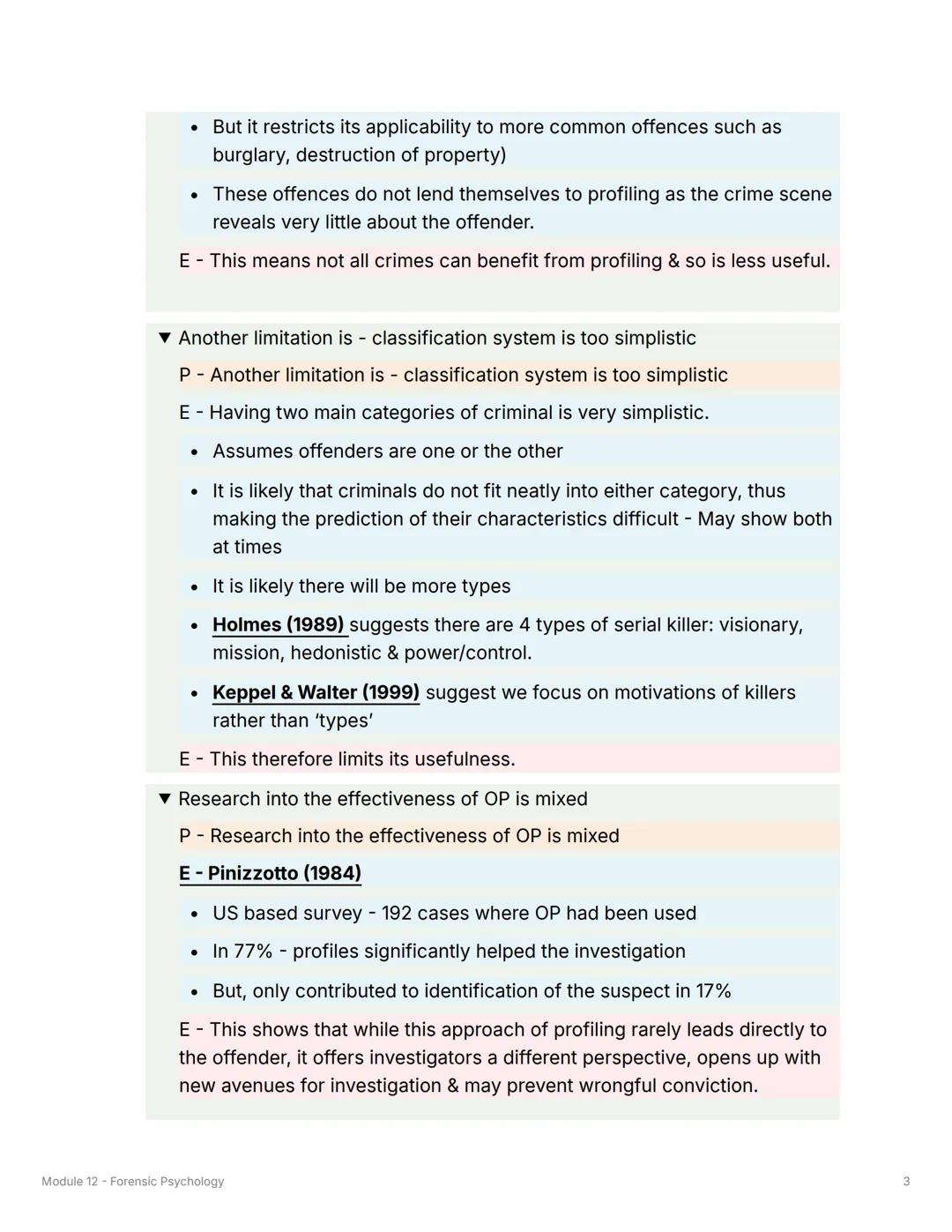 Module 12 - Forensic
Psychology
TOP Top Down Approach
▼What is Offender Profiling?
• Investigative tool employed by the police when solving