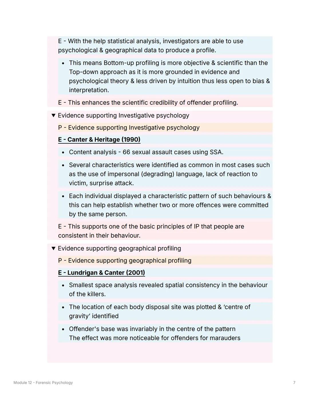 Module 12 - Forensic
Psychology
TOP Top Down Approach
▼What is Offender Profiling?
• Investigative tool employed by the police when solving