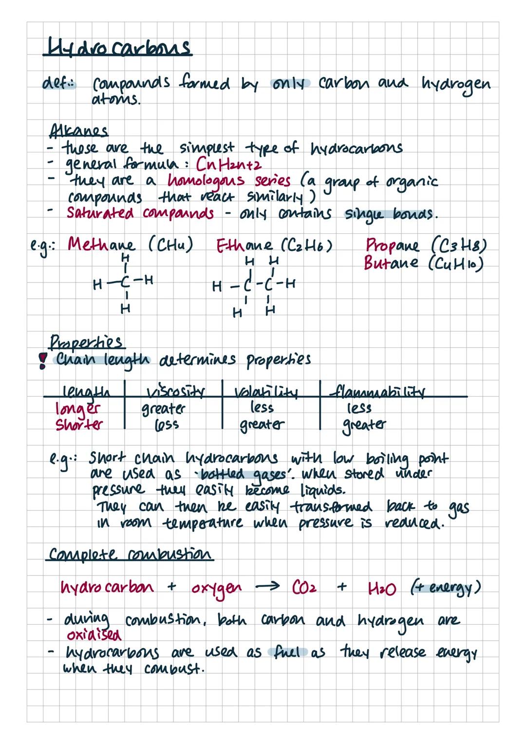 Hydro carbons
def.: Compounds formed by only carbon and hydrogen
atoms.
Alkanes
- these are the simplest type of hydrocarbons
- general form