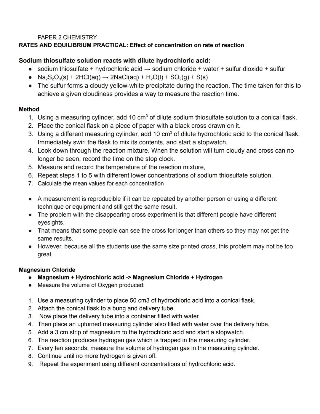 CHEMISTRY PAPER 1 REQUIRED PRACTICALS
Soluble salts PRACTICAL: Preparation a salt from an insoluble metal oxide or carbonate
Copper Sulfate