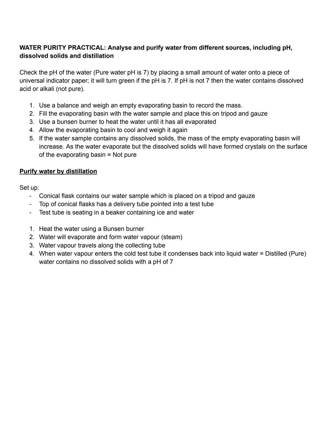CHEMISTRY PAPER 1 REQUIRED PRACTICALS
Soluble salts PRACTICAL: Preparation a salt from an insoluble metal oxide or carbonate
Copper Sulfate