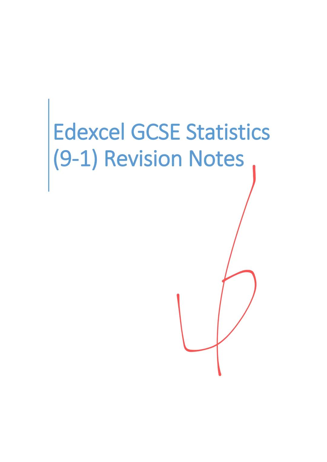 Statistics GCSE grade 9 to 1 for Edexcel