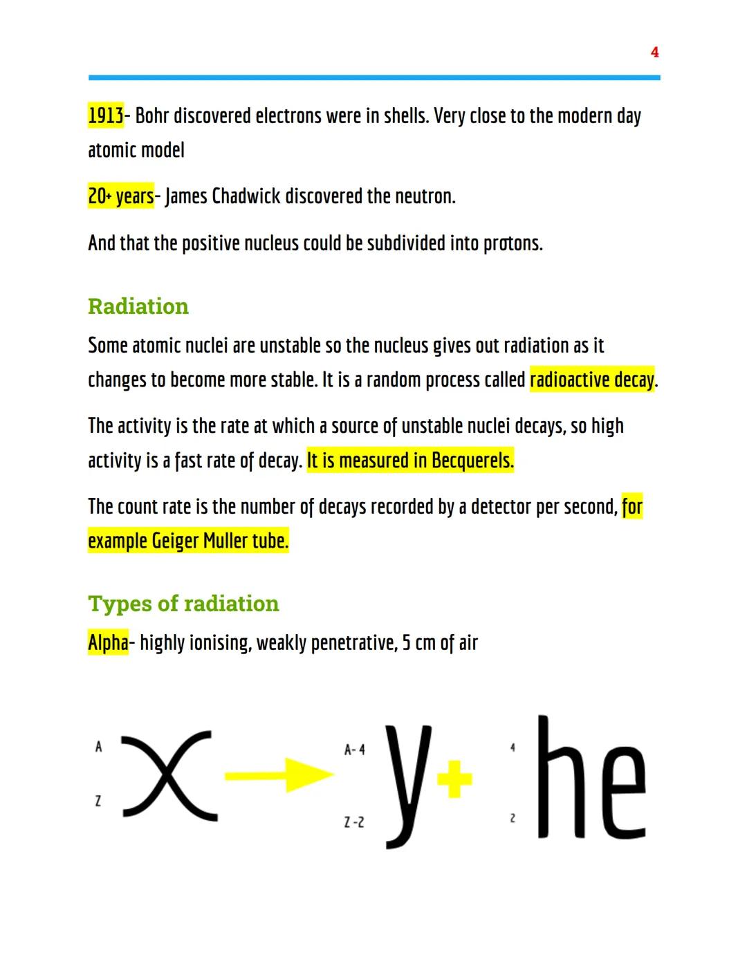 Atomic structure
Physics Topic 4- AQA combined science
Atomic model
Electrons-
Different distances from nucleus
(energy levels)
Will only ch