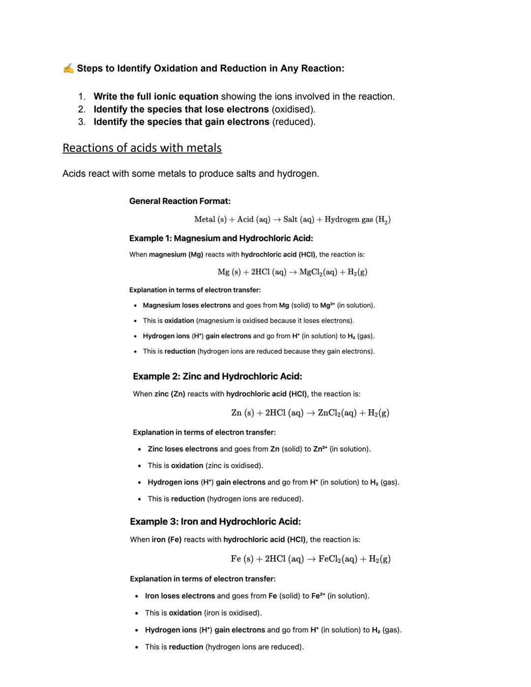 --- OCR Start ---
Chemical Changes
Metal Oxides
Metals react with oxygen to produce metal oxides.
The reactions are oxidation reactions beca