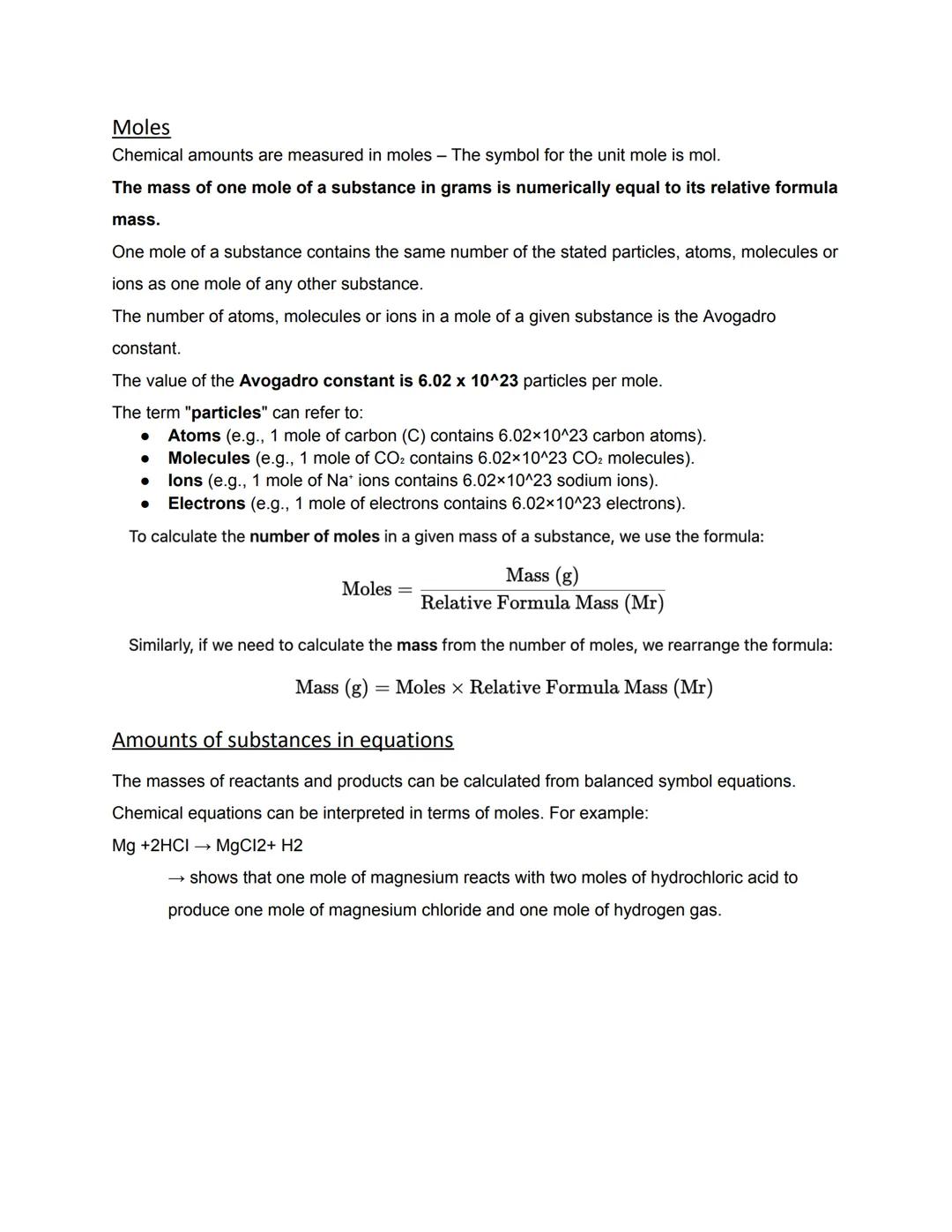 # Quantitative chemistry
The law of conservation of mass states that no atoms are lost or made during a chemical reaction so the mass of th