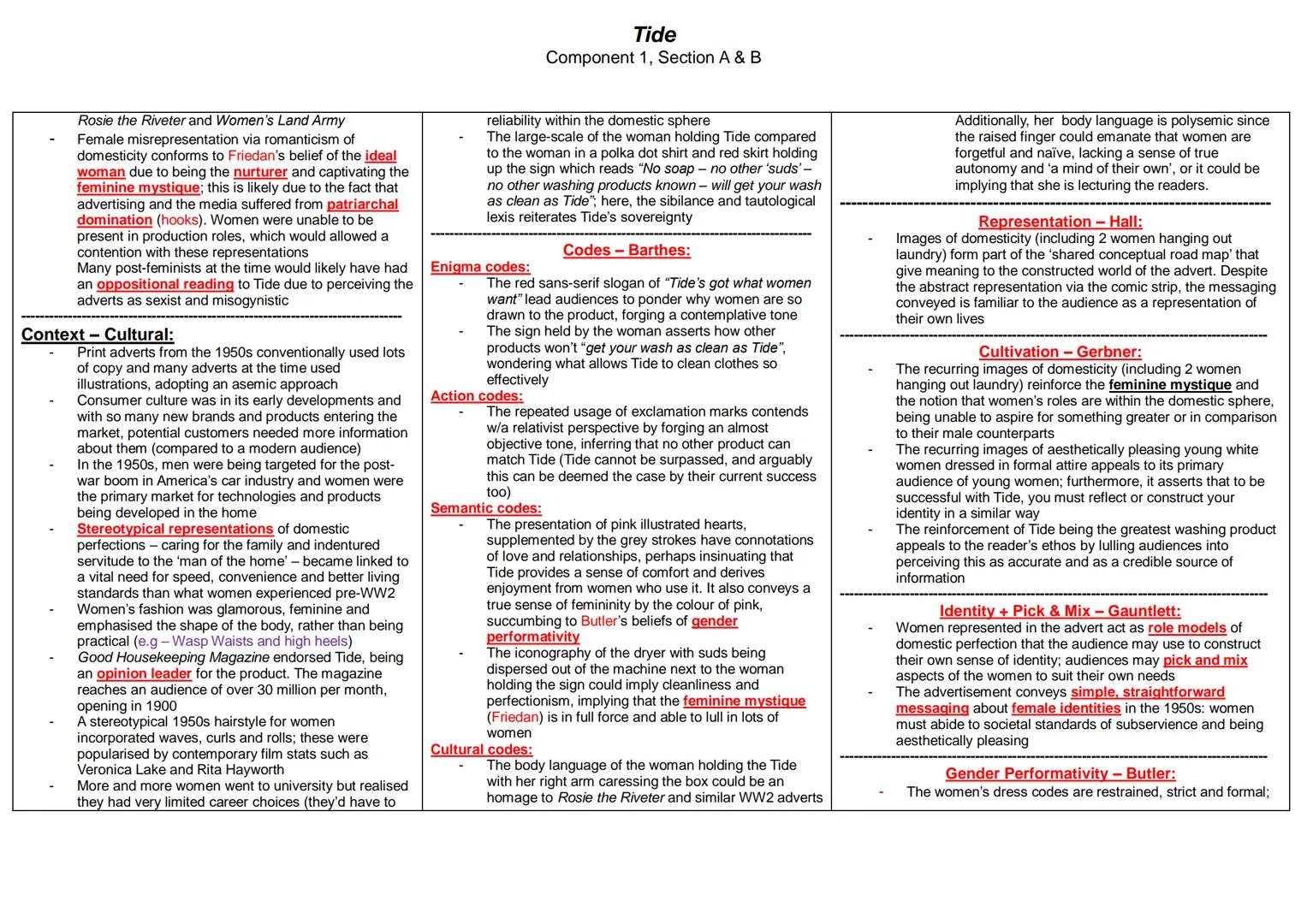 # Tide
Component 1, Section A & B
## Context – Production:
- Launched in 1946 by Procter & Gamble (quickly became America’s leading selli