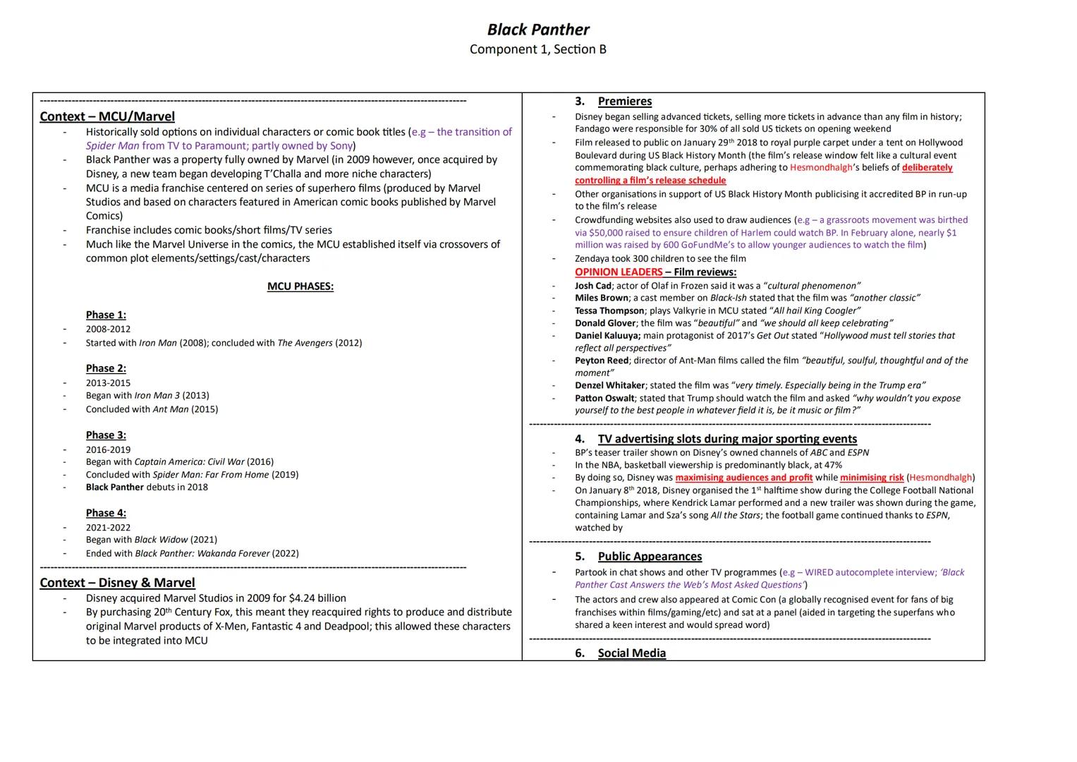 Hollywood blockbusters - genre conventions
Stylised VFX
Engaging antagonist
Killmonger had a compelling motive for revenge, as his father wa