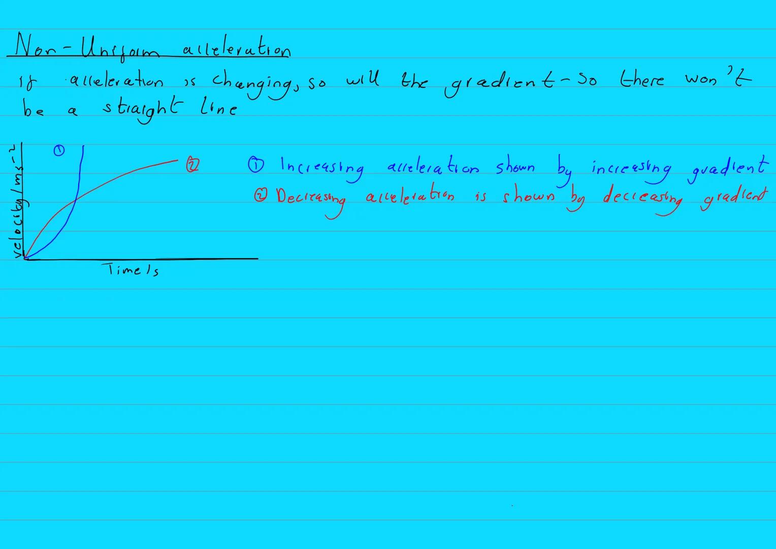 Motion
1.Constant Acceleration
Velocity- Rate of change of an objects displacement
Acceleration-Rate of change of an objects velocity.
S-dis