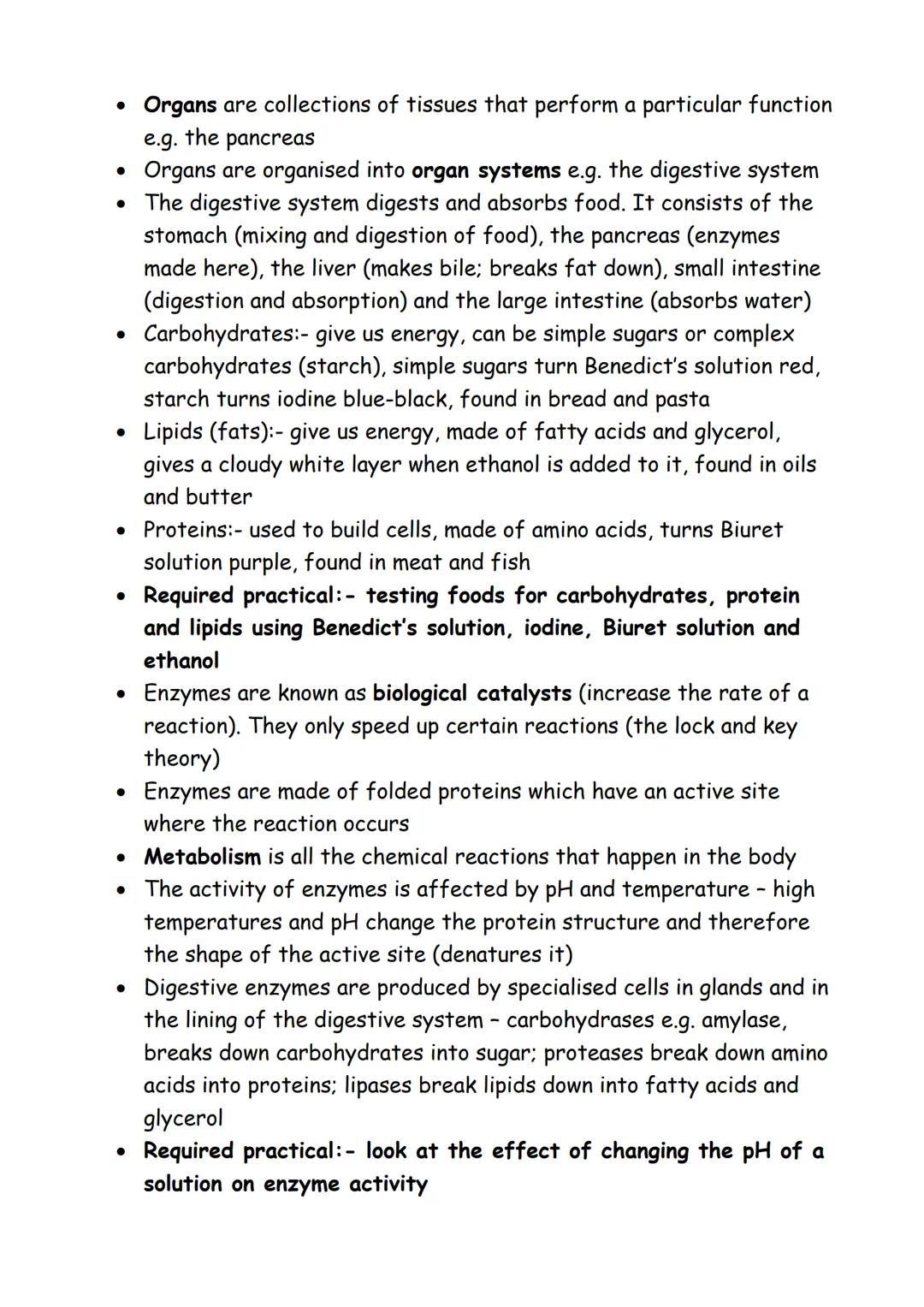 Biology paper 1 key points
Chapter 1, Cell structure and transport
• Light microscopes contain an eyepiece lens, objective lens, stage,
cour