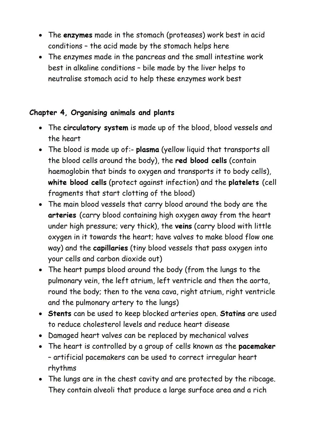 Biology paper 1 key points
Chapter 1, Cell structure and transport
• Light microscopes contain an eyepiece lens, objective lens, stage,
cour