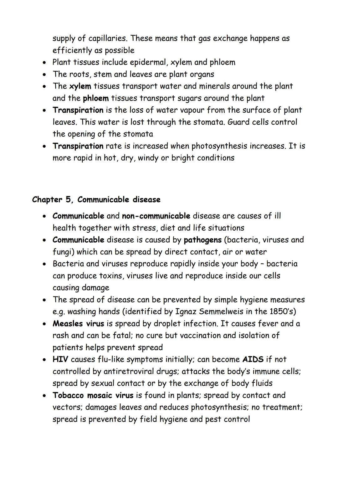 Biology paper 1 key points
Chapter 1, Cell structure and transport
• Light microscopes contain an eyepiece lens, objective lens, stage,
cour