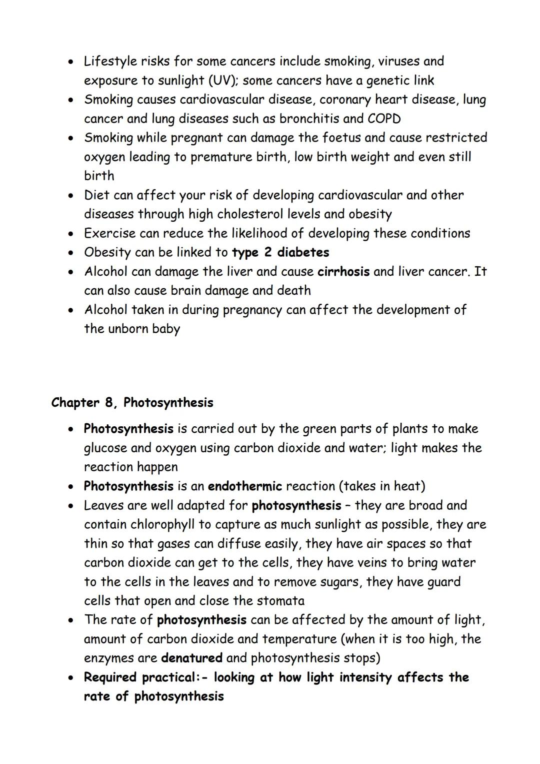Biology paper 1 key points
Chapter 1, Cell structure and transport
• Light microscopes contain an eyepiece lens, objective lens, stage,
cour