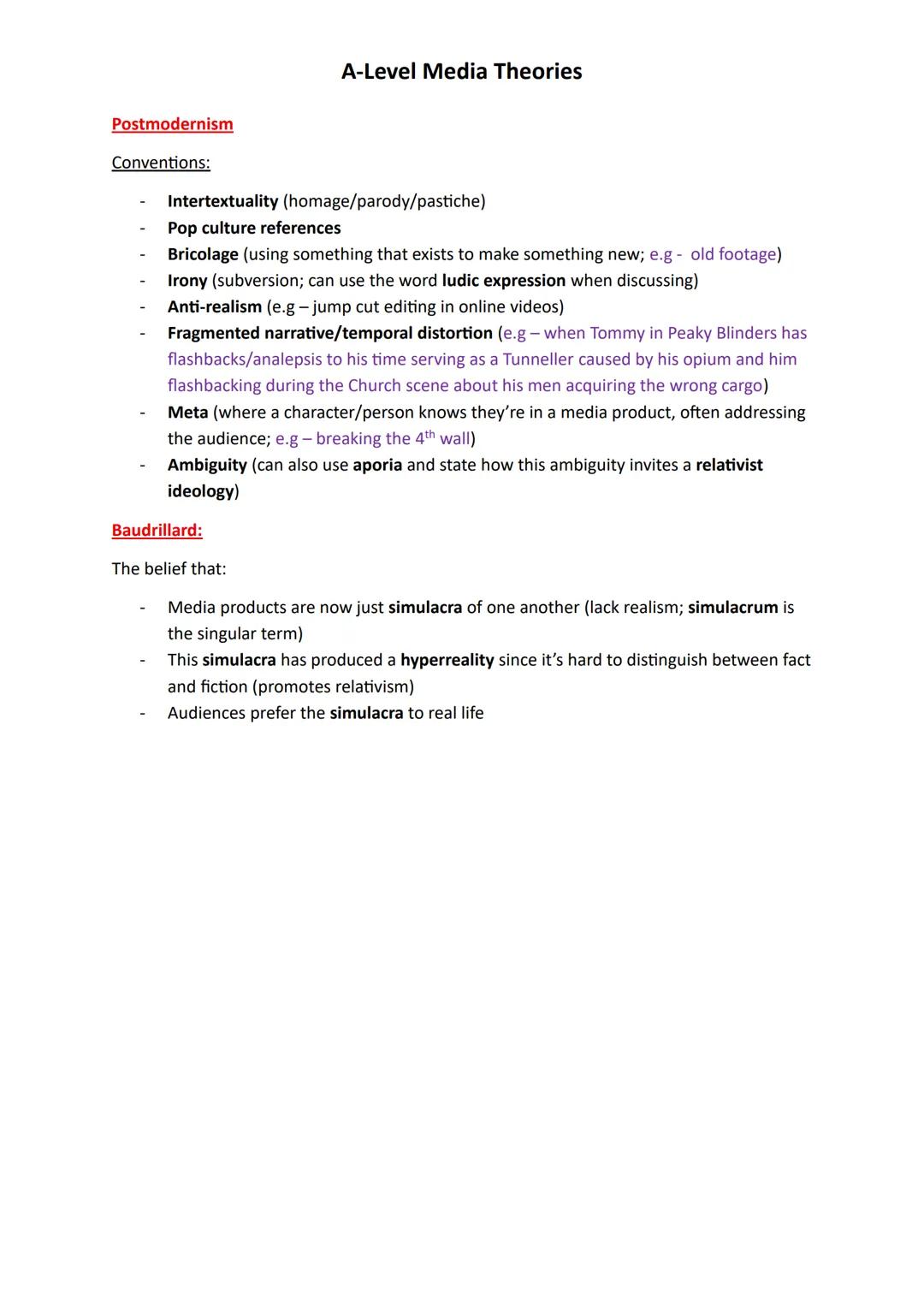 Binary opposites - Strauss
A-Level Media Theories
Media Language:
2 concepts related but opposite in meaning (e.g - hero vs villain, man vs
