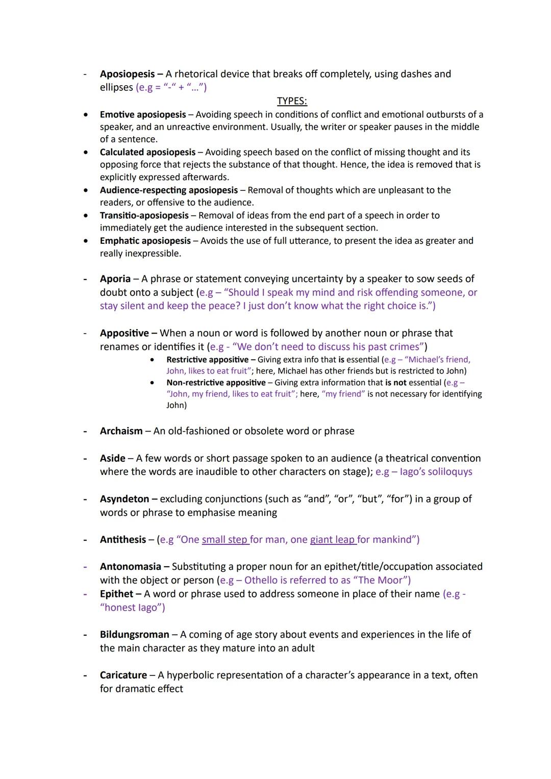 TYPES OF REPETITION:
- Syntactic parallelism - The repetition of any word or phrase used in ANY way
(umbrella term)
- Anaphora - The repetit