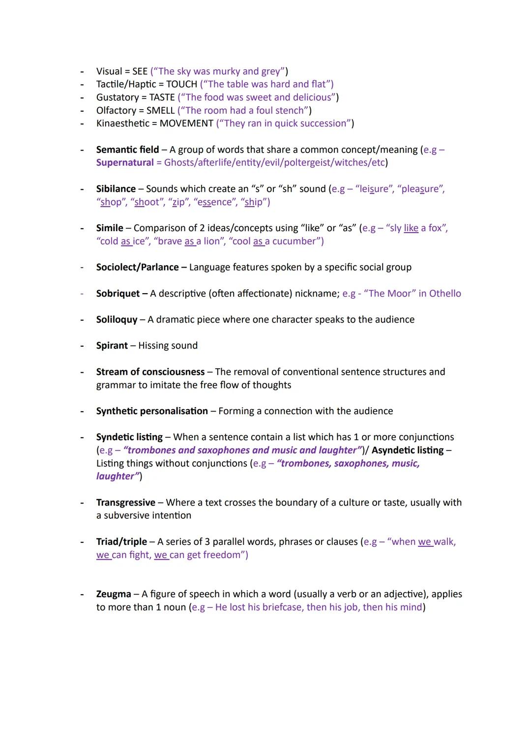 TYPES OF REPETITION:
- Syntactic parallelism - The repetition of any word or phrase used in ANY way
(umbrella term)
- Anaphora - The repetit