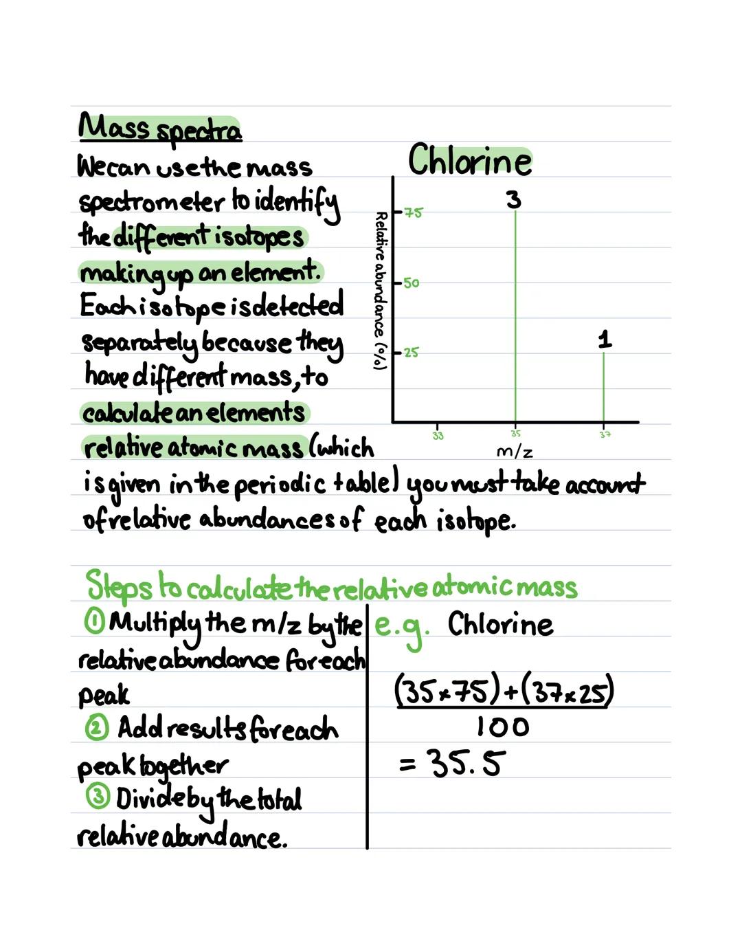 Topic1.4-Mass Spectrometry
Aninstrument to accurately determine the relative
atomic/isotopic/formula mass.
If we refer to the mass of aparti