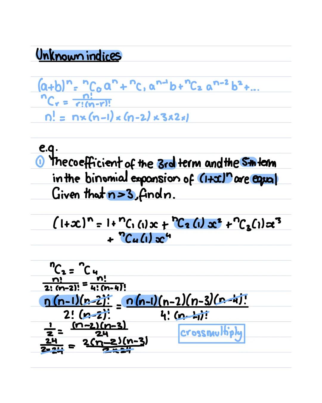 Binomial theorem.
(1+x)² =
1
1
xx
x
x
3
= 1+2x+x²
(1+x)³ = (1+2x+x²) x (1+x)
= x 1 2x x²
1 1 2x x²
xx 2x² x³
= 1+3x+3x²+x³
(1+x)⁴ = (1+3x+3