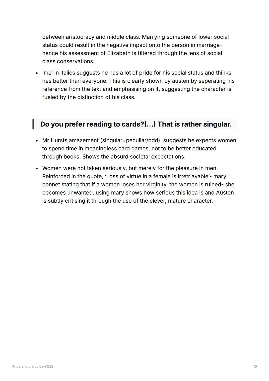 Pride and prejudice GCSE
Writers Methods and Techniques:
Tone
• The tone of Pride and Prejudice is generally satirical and ironic, which
has