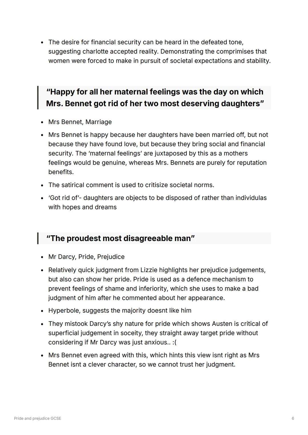 Pride and prejudice GCSE
Writers Methods and Techniques:
Tone
• The tone of Pride and Prejudice is generally satirical and ironic, which
has