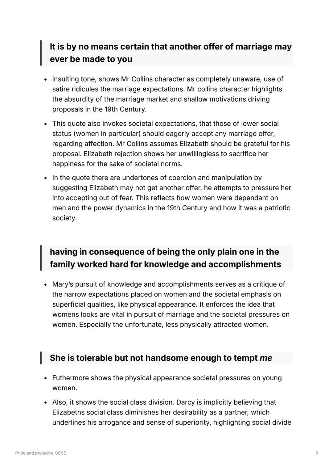Pride and prejudice GCSE
Writers Methods and Techniques:
Tone
• The tone of Pride and Prejudice is generally satirical and ironic, which
has