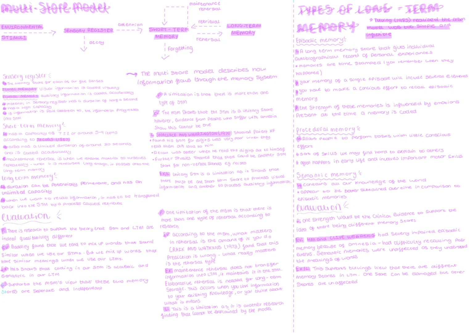 ## CODING, CAPACITY AND DURATION
### MEMORY: the process by which we retain information about events that have happened in the past
### COD