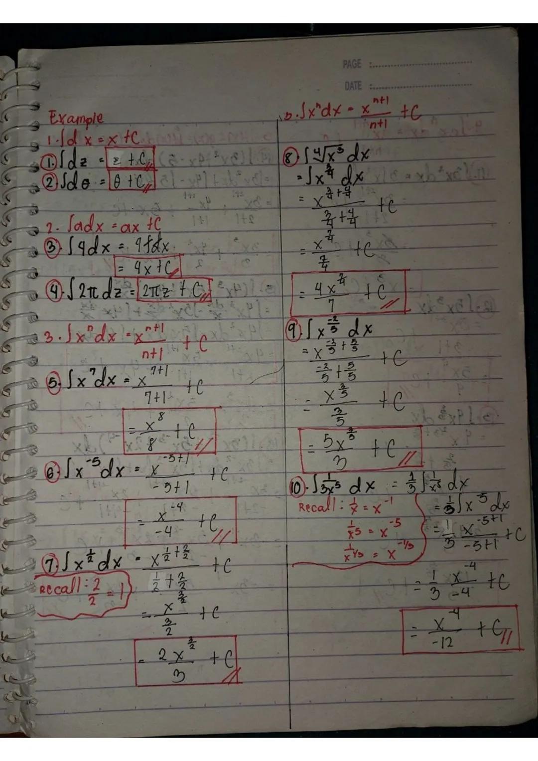 --- OCR Start ---
உ
PAGE..........DATE...
Calculus 2
- Integral Calculus
- Anti -differentiation
$\int f(x)dx = F(x) + C$
$\int$ integral si