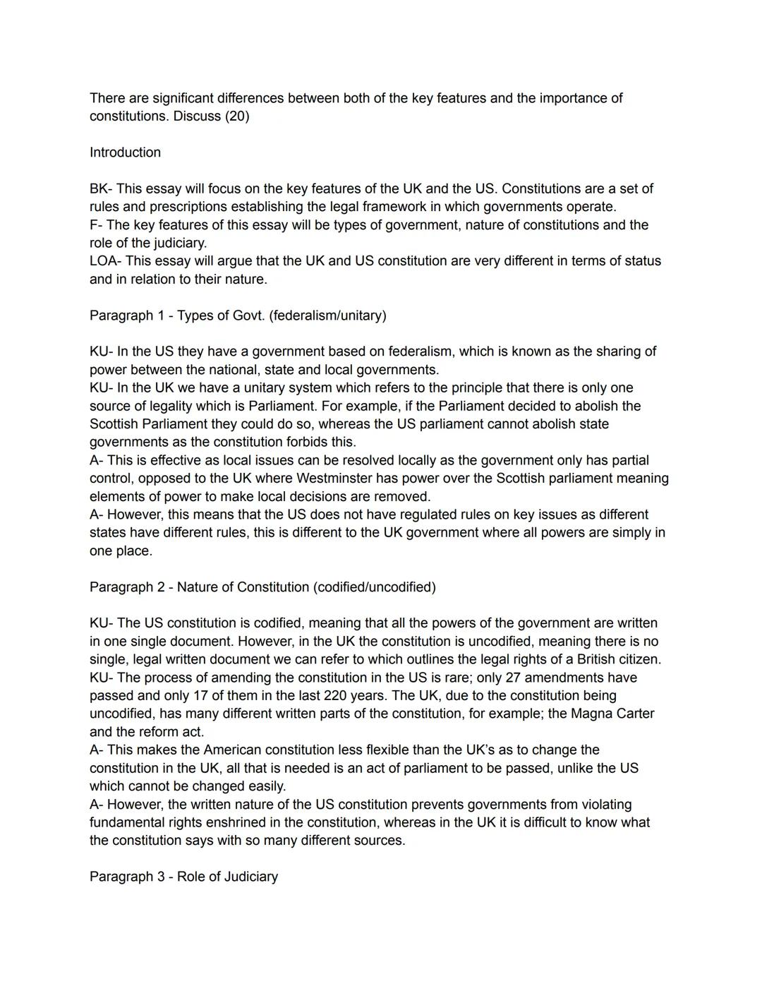 Higher Politics Constitutions