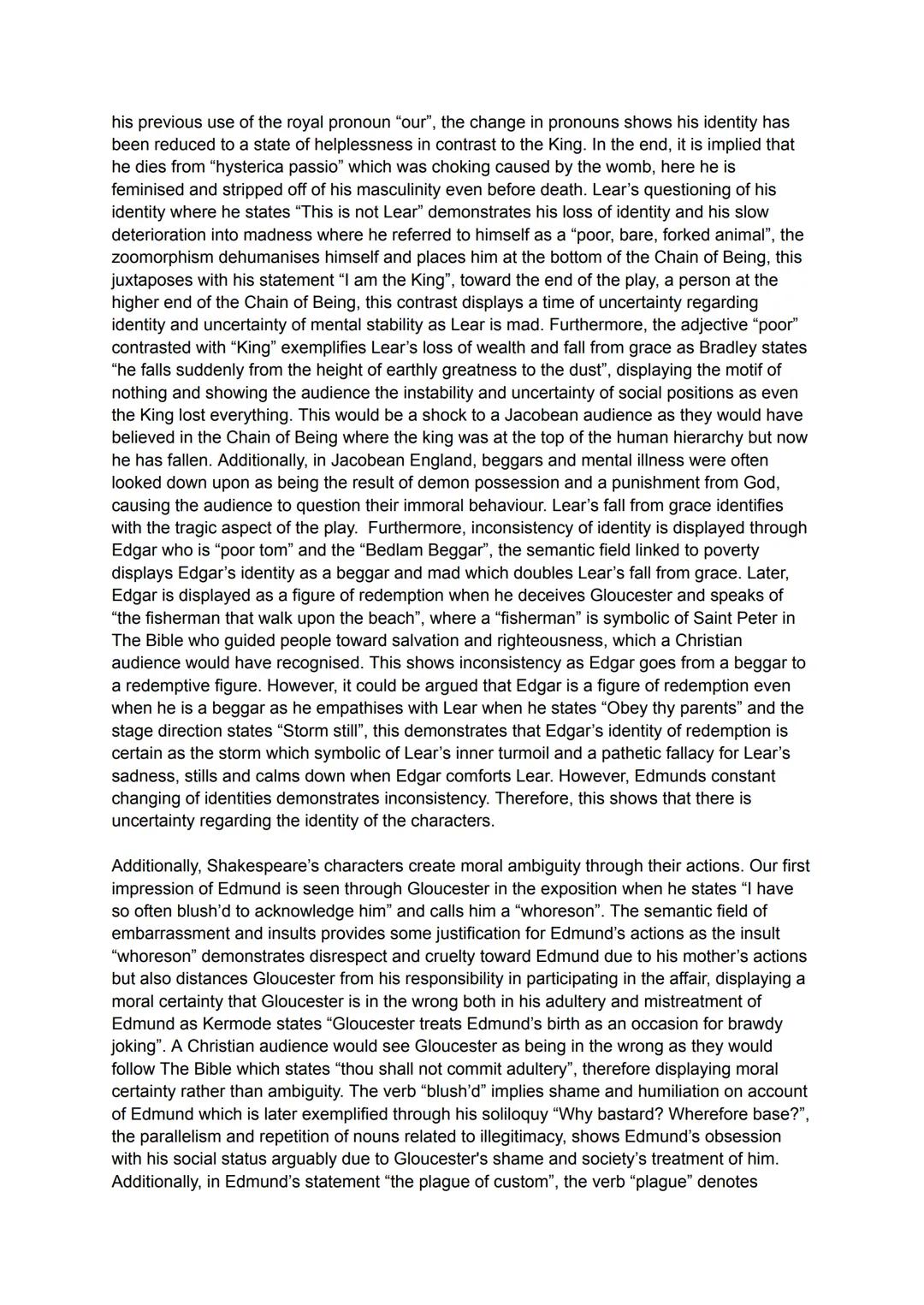 Analyse the ways in which Shakespeare presents a time of uncertainty in King Lear.
Millie M
Shakespeare sequences events to create tension a