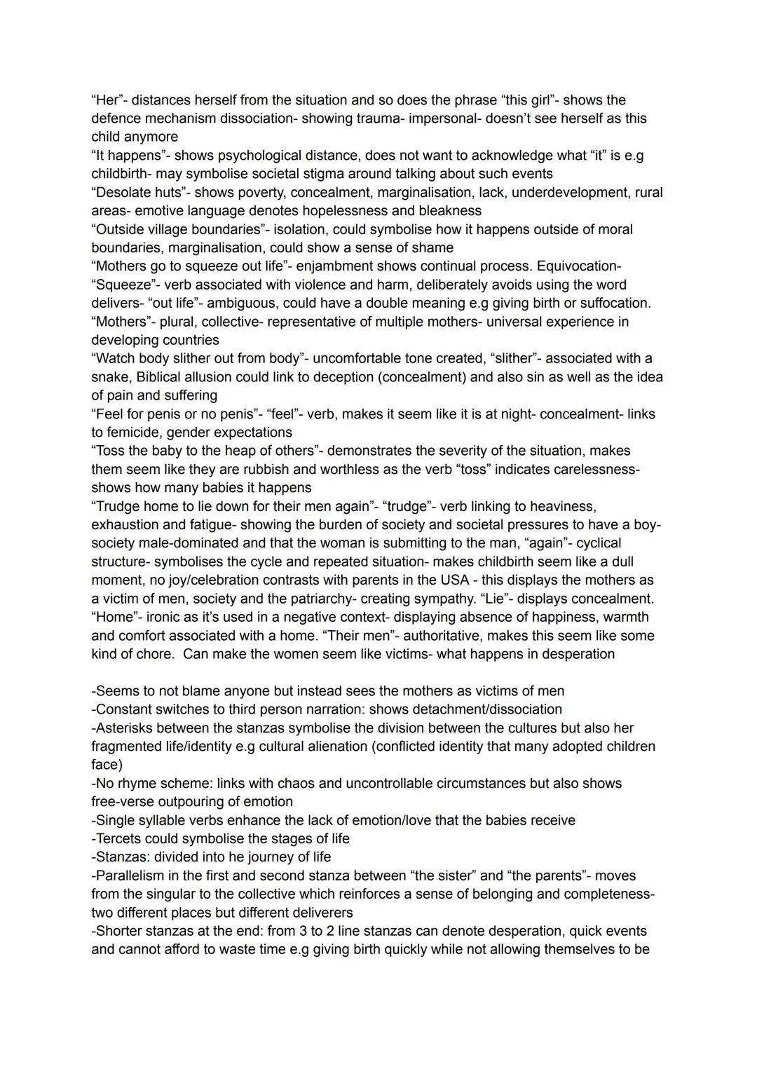 The Deliverer:
-Title is a determiner and plays on the word "deliverer", making it unclear and links to God,
giving birth, storks, religious