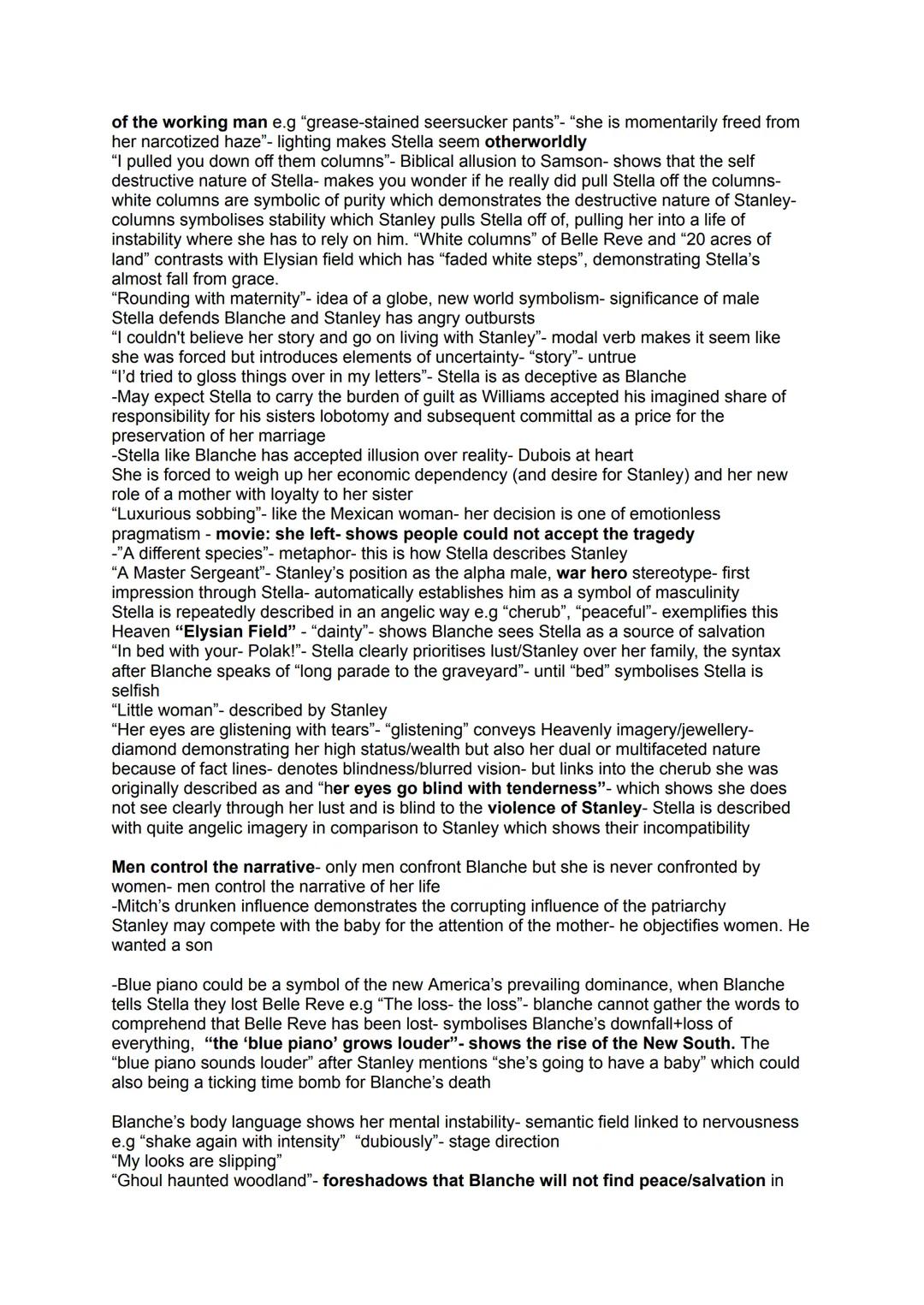 Goodman: "The play can be read as an allegorical representation of the
author's view of the world we live in"
Tennesse Williams "I have only
