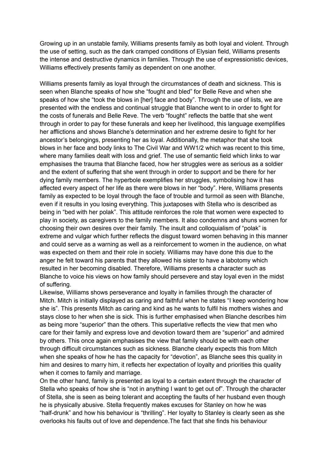 Grade A/B Streetcar essay.