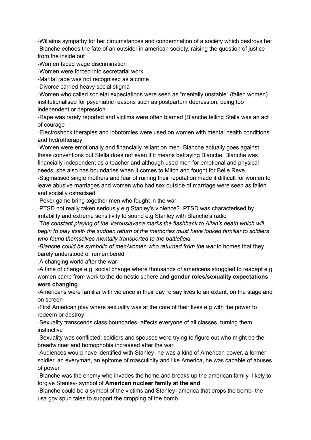 -Didactic drama
The title A streetcar named desire indicates that desire is a vehicle that has brought each of
the play's person into the dr