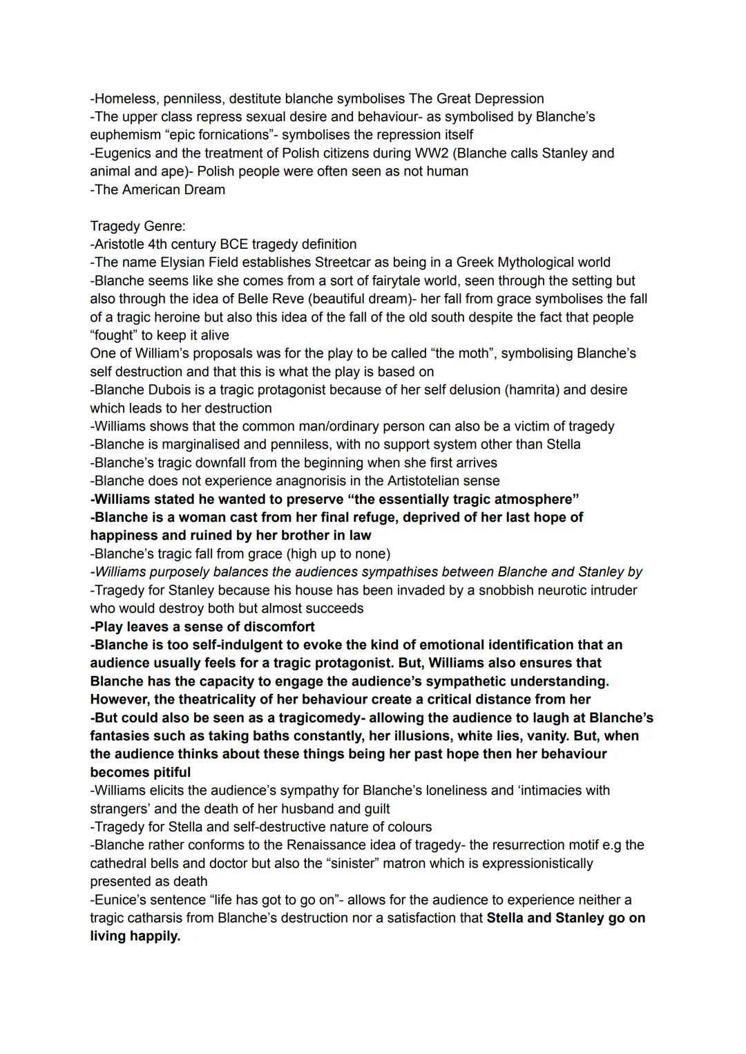 -Didactic drama
The title A streetcar named desire indicates that desire is a vehicle that has brought each of
the play's person into the dr