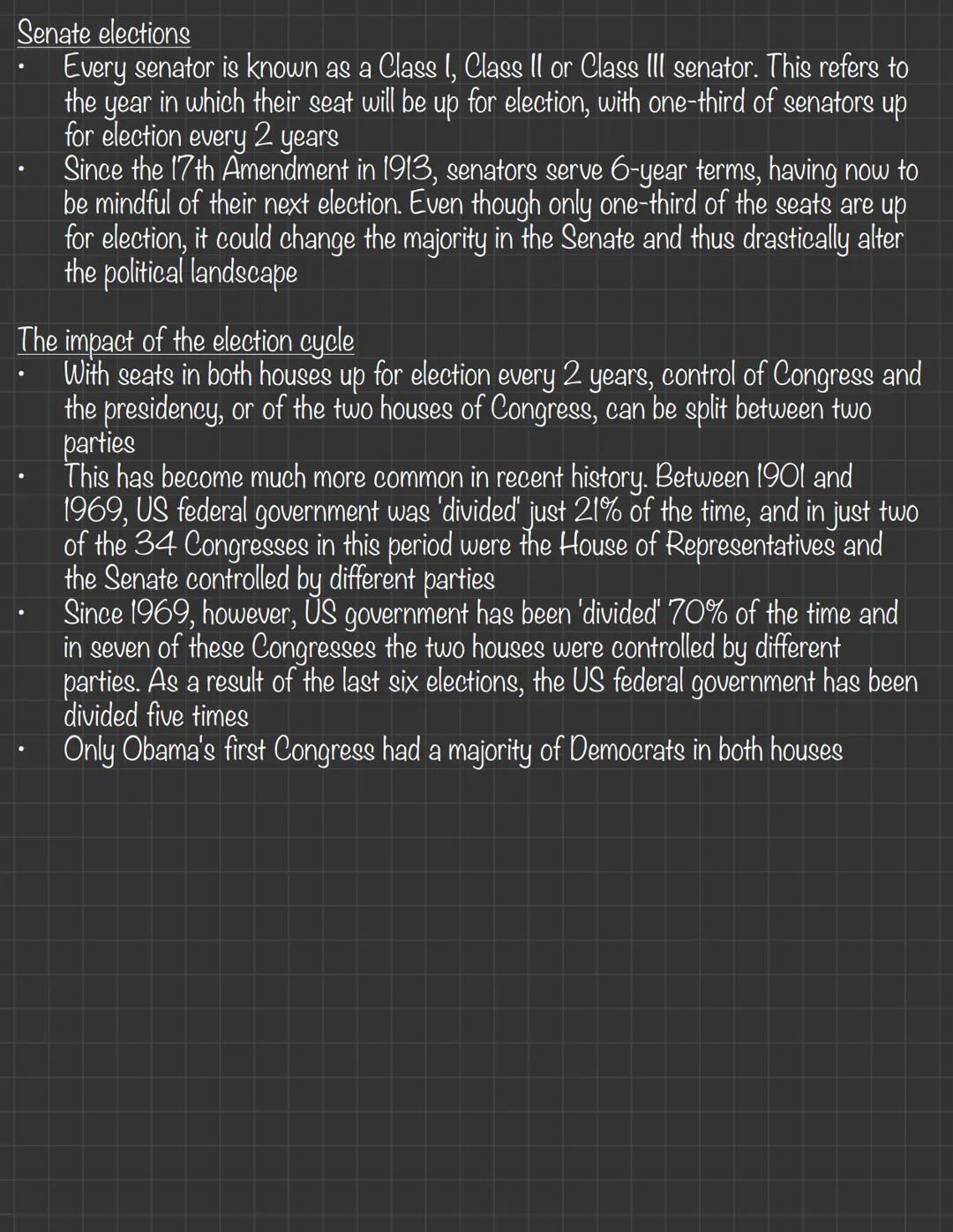 The Structure of Congress
- the US congress is bicameral, meaning it is made up of 2 chambers- the House of Representatives and the Senate
-
