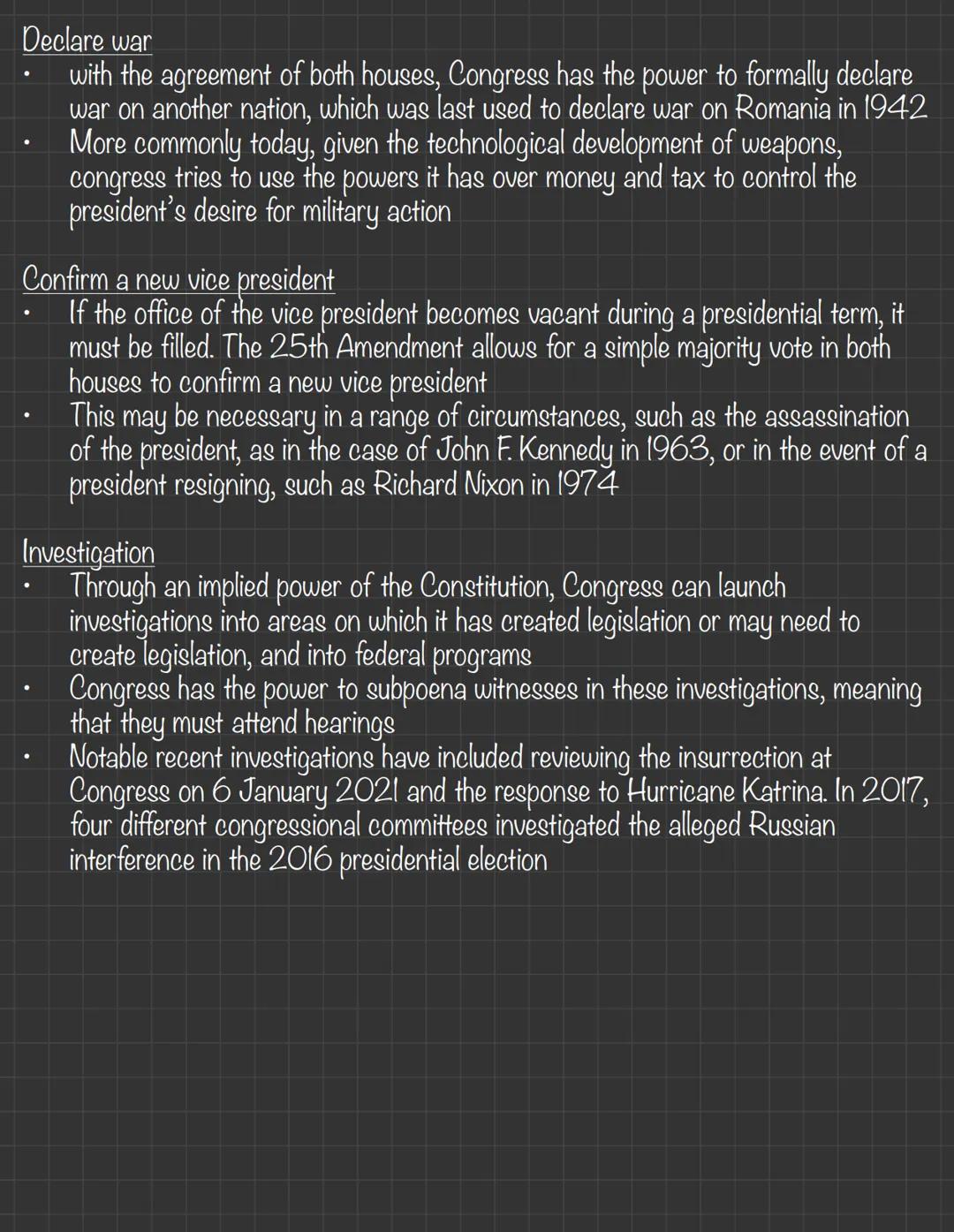 The Structure of Congress
- the US congress is bicameral, meaning it is made up of 2 chambers- the House of Representatives and the Senate
-