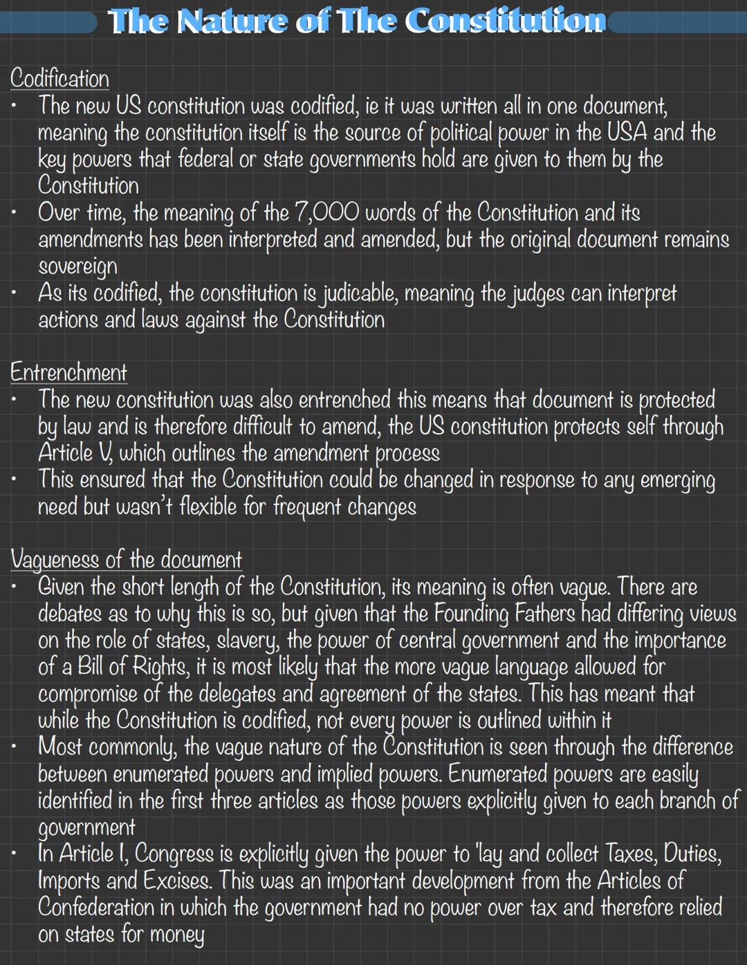 The Origins of The Constitution
Limited government
- The 13 colonies had fought for independence from the perceived tyranny of the
British m