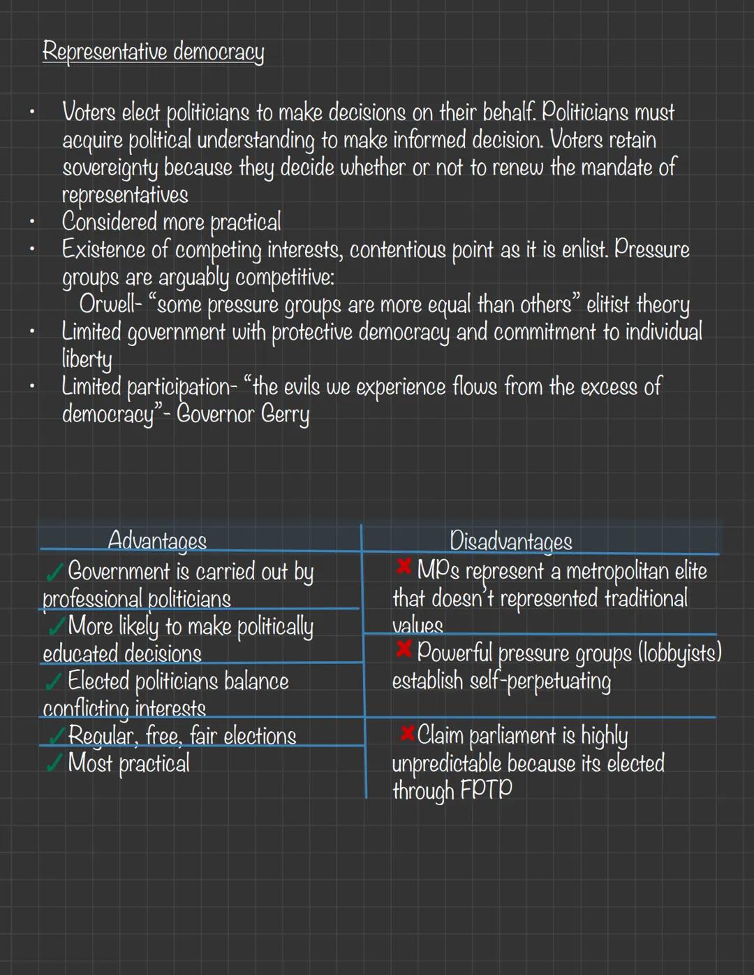 --- OCR Start ---
Democratic Theory
Churchill - "democracy is the worst form of government except all the
other forms that have been tried f