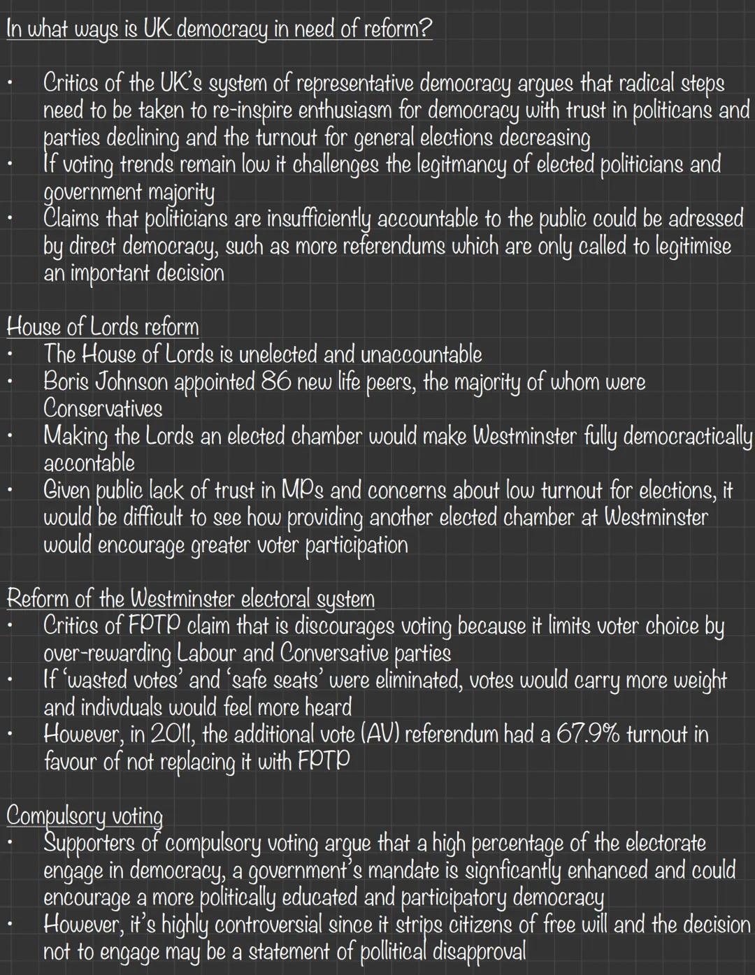 --- OCR Start ---
Democratic Theory
Churchill - "democracy is the worst form of government except all the
other forms that have been tried f