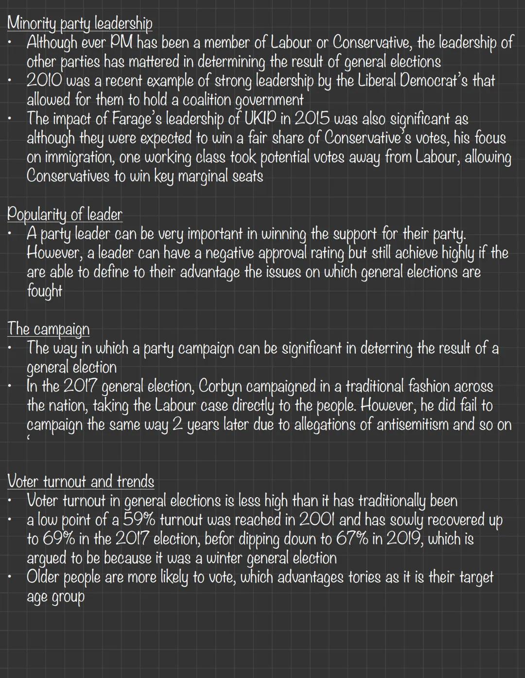 Social Factors
Class based voting & class/partisan dealignment
- Until 1996, general elections were defined by how successful the Labour and